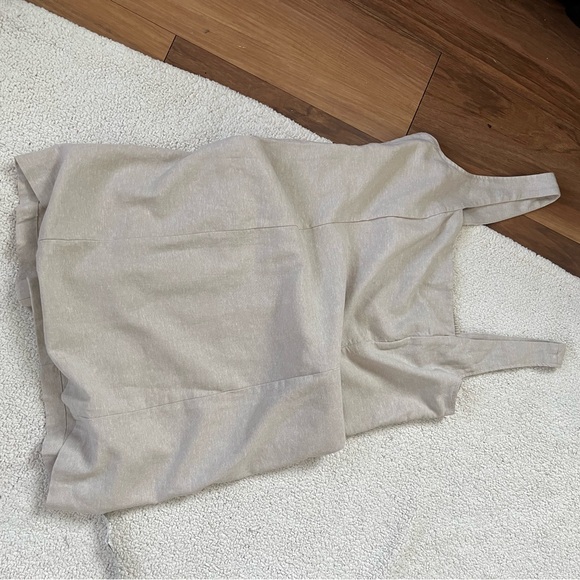 Old Navy Light Beige Linen summer neutral mini dress XL - Picture 7 of 8